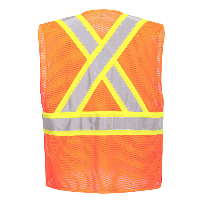 Portwest Hi-Vis Mesh X Back Expandable Breakaway Vest