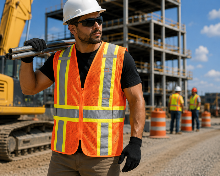 Portwest Hi-Vis Mesh X Back Expandable Breakaway Vest