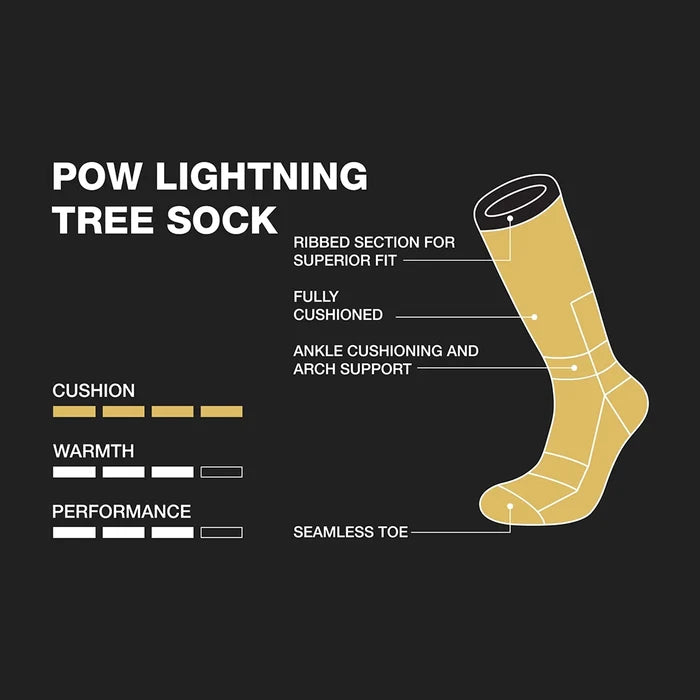 Pow Lightning Tree Sock 3-Pack - Black