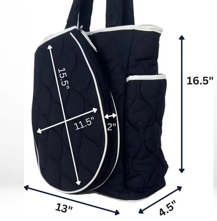 preneLOVE Quilted Tennis Backpack - Navy/White