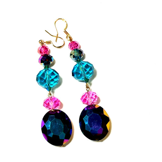Style the Purple Turquoise Oval Dangle Earring exclusively at Born To Glam
