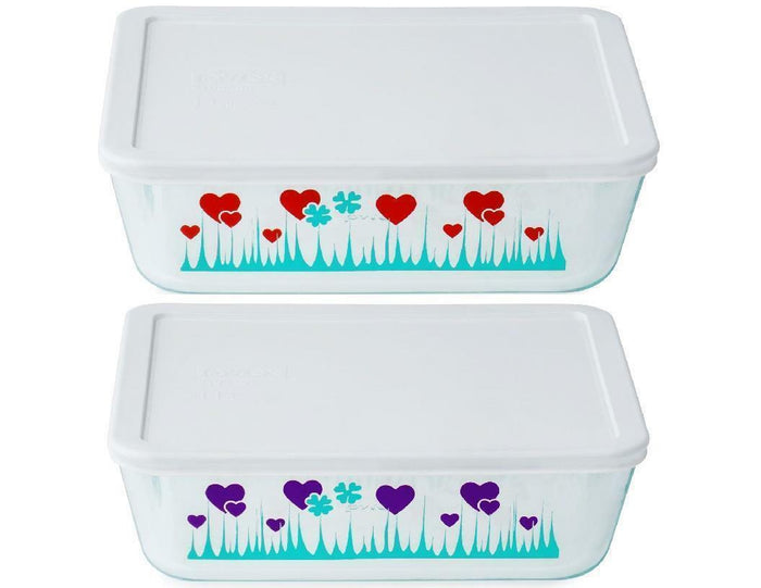 Pyrex 11-Cup Red LUCKY in LOVE or Purple MIDNIGHT GARDEN Bowl Hearts & Shamrocks
