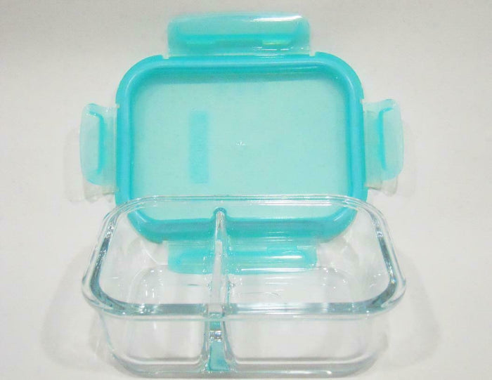PYREX 2.1 Cup MEALBOX Meal Prep Leftover Divided Glass Storage Microwave Safe