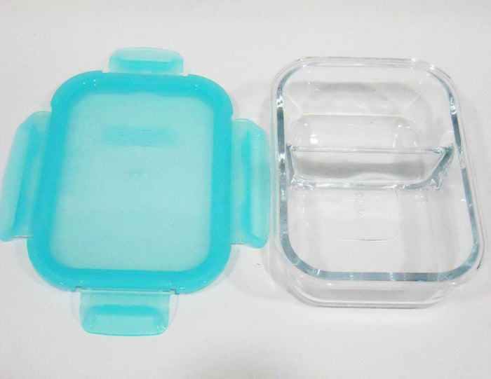PYREX 2.1 Cup MEALBOX Meal Prep Leftover Divided Glass Storage Microwave Safe