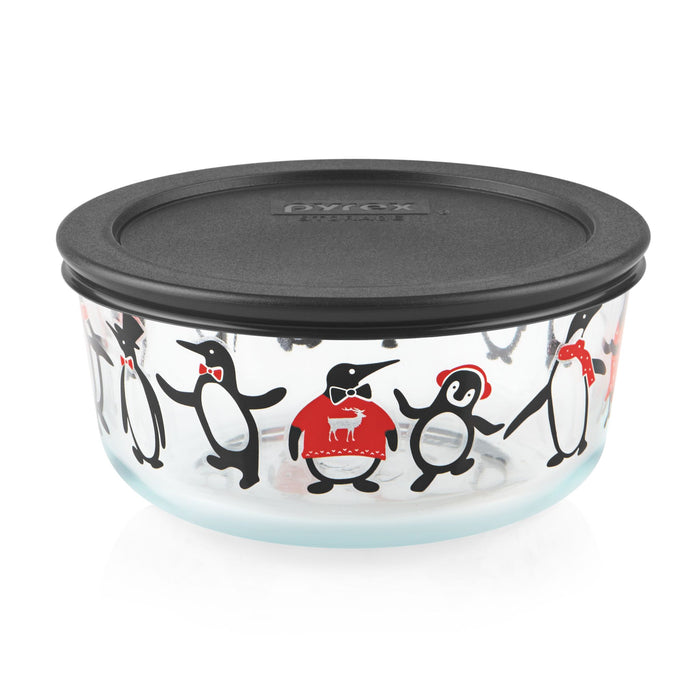 ❤️ PYREX 4 Cup CHRISTMAS Storage Bowl U-PICK:  GNOME ELF or JUST CHILLIN' PENGUINS