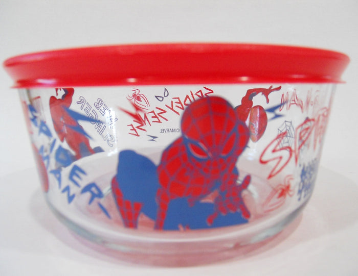 PYREX 4 Cup SPIDERMAN Storage Bowl *Marvel Comics Legend Spidey Action Hero