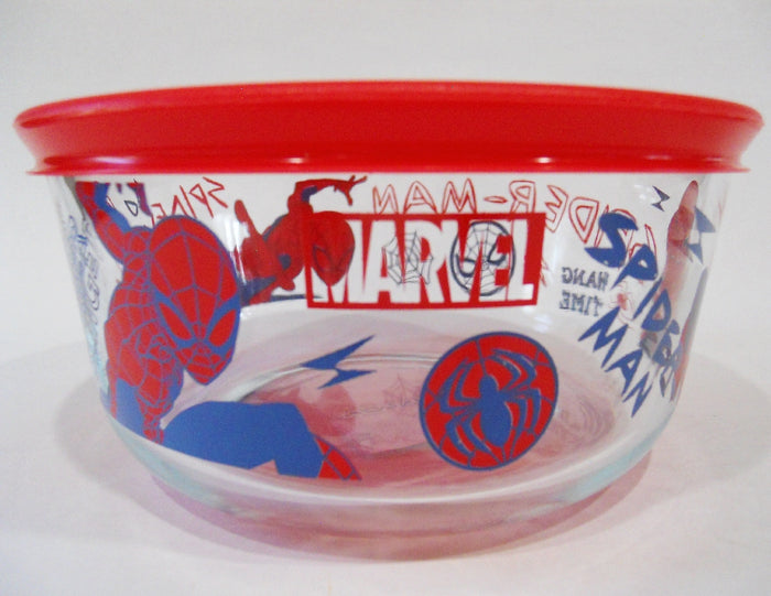 PYREX 4 Cup SPIDERMAN Storage Bowl *Marvel Comics Legend Spidey Action Hero