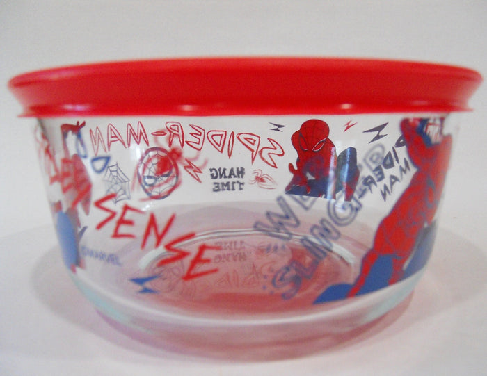 PYREX 4 Cup SPIDERMAN Storage Bowl *Marvel Comics Legend Spidey Action Hero