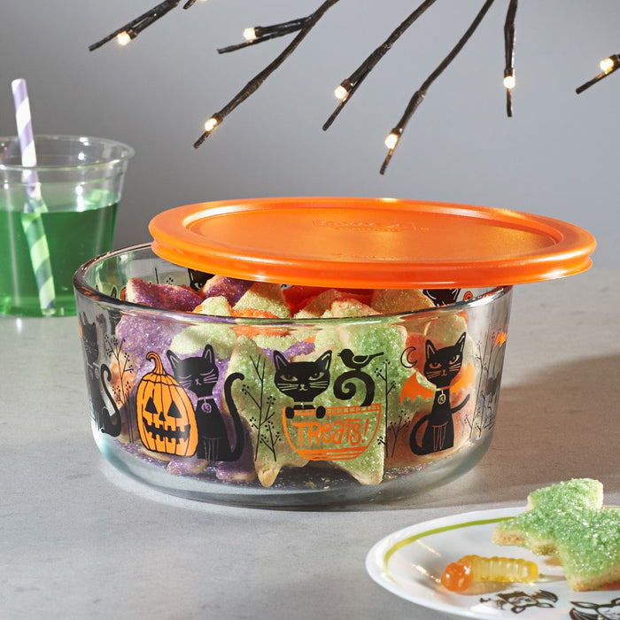 Pyrex 7 Cup HALLOWEEN Cats & Bats FIENDISH FRIENDS *or* Pumpkins JACK O LANTERN