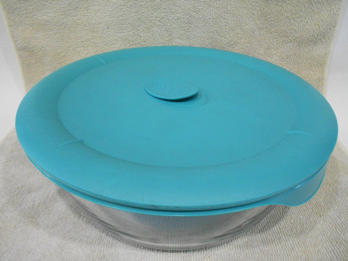 PYREX Pro Deluxe ROUND 12 Cup / 3 Qt DISH & COVER 10"x3.5" Turquoise 8202