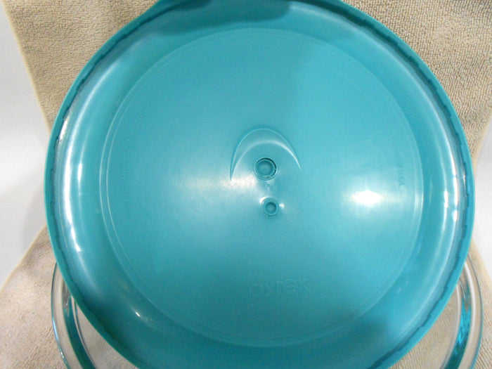 PYREX Pro Deluxe ROUND 12 Cup / 3 Qt DISH & COVER 10"x3.5" Turquoise 8202