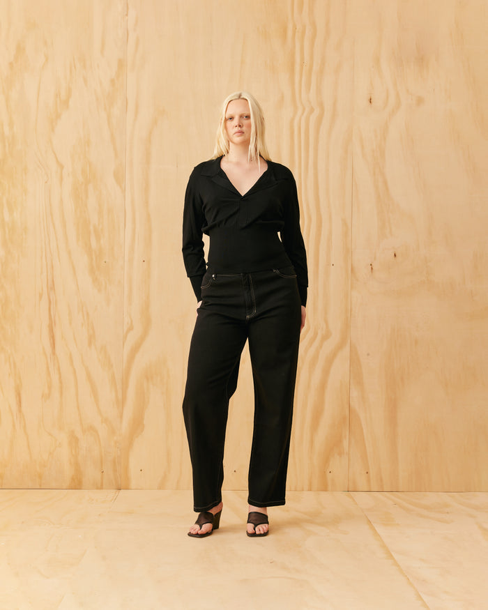 RAMONA POLO TOP BLACK