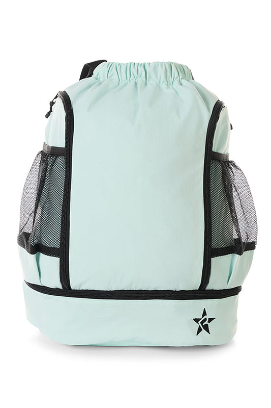 Rebel Drawstring Tote Bag in Light Aqua