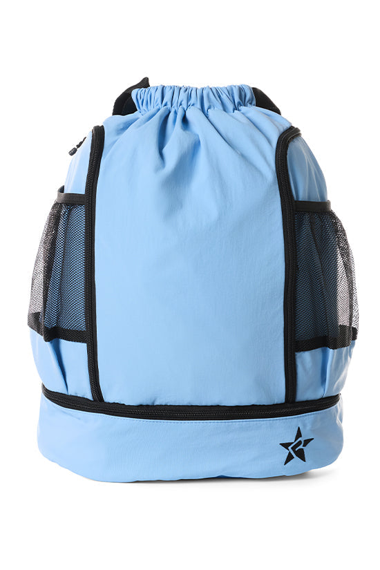 Rebel Drawstring Tote Bag in Light Blue