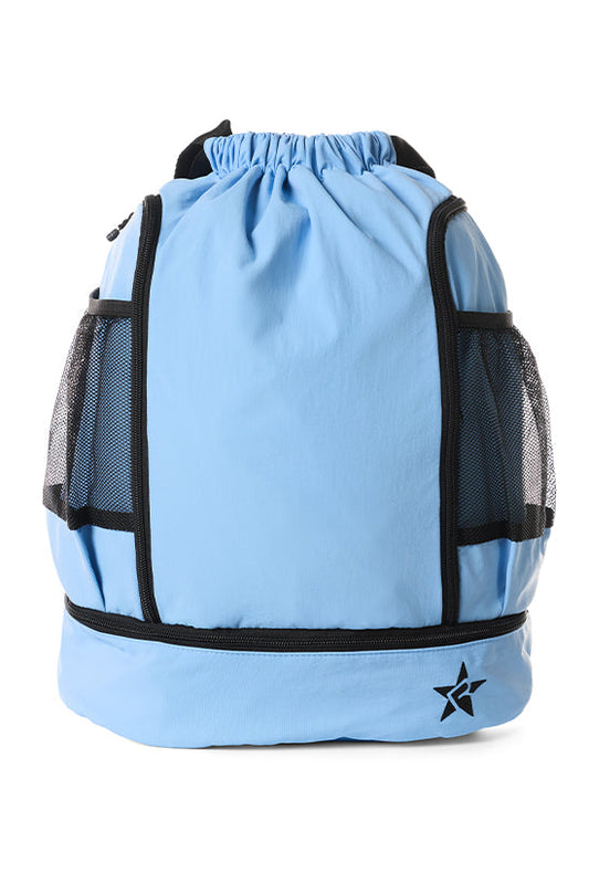 Rebel Drawstring Tote Bag in Light Blue