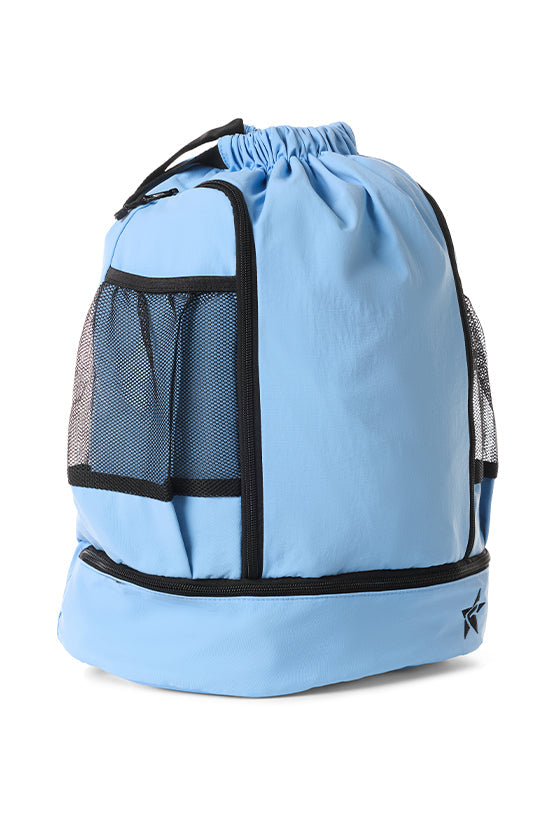 Rebel Drawstring Tote Bag in Light Blue