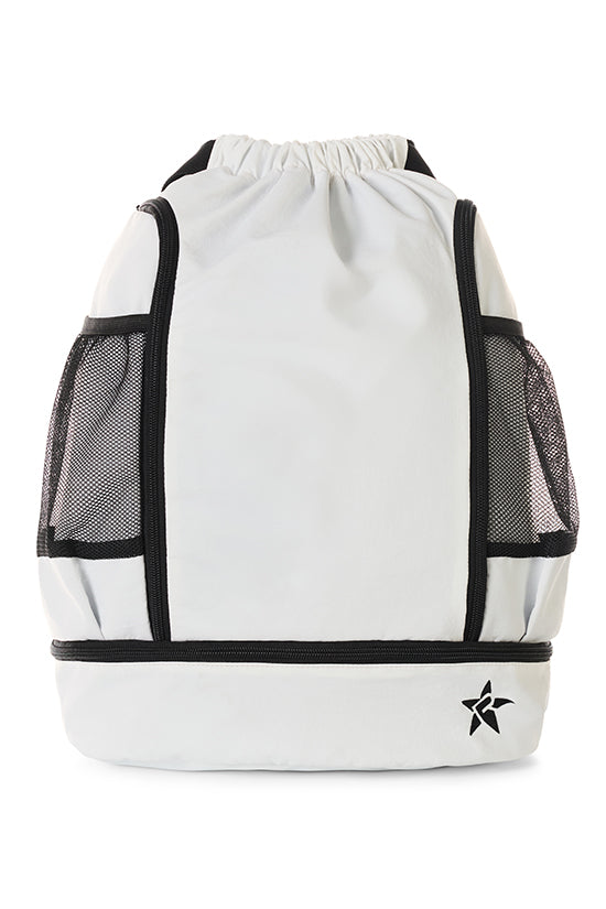 Rebel Drawstring Tote Bag in White