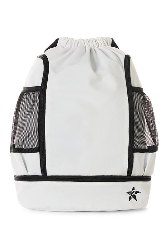 Rebel Drawstring Tote Bag in White