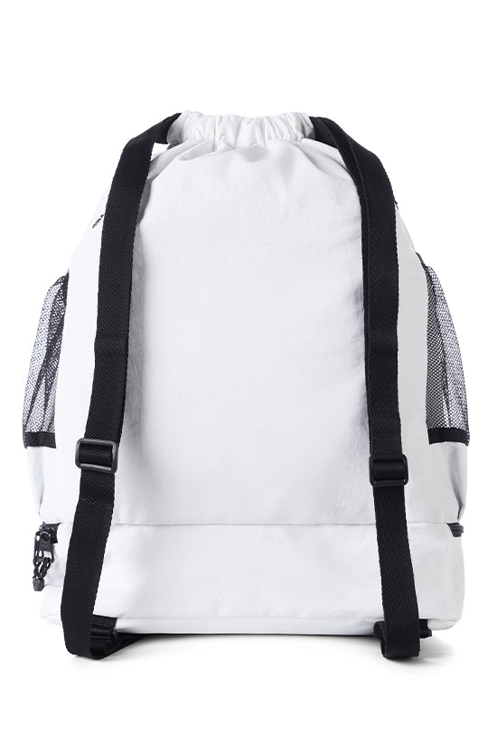 Rebel Drawstring Tote Bag in White