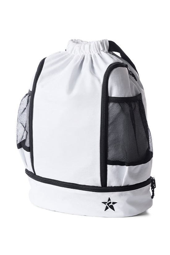 Rebel Drawstring Tote Bag in White