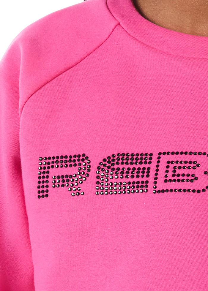 Rebel Level® Cropped Pullover in Electric Pink