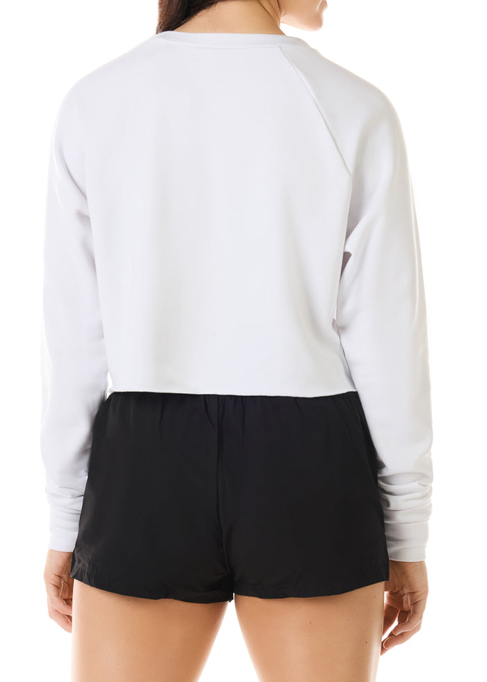 Rebel Level® Cropped Pullover in White