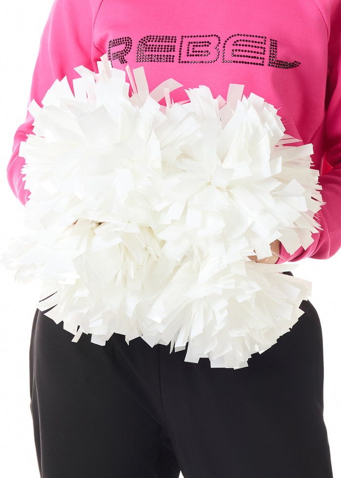 Rebel Metallic Pom in White- FINAL SALE