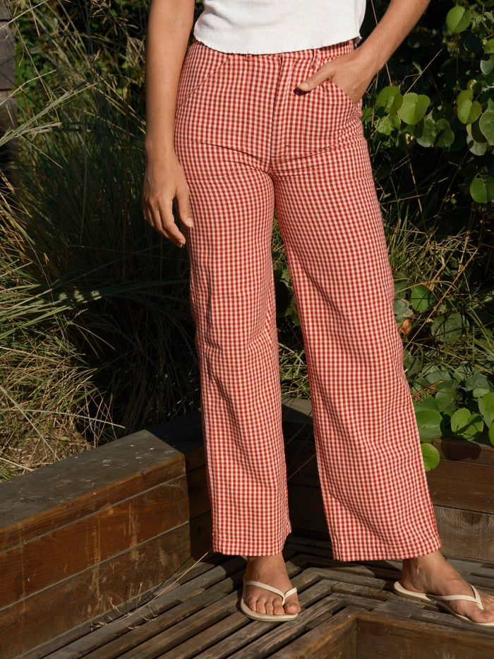 Red Gingham Painter Pants