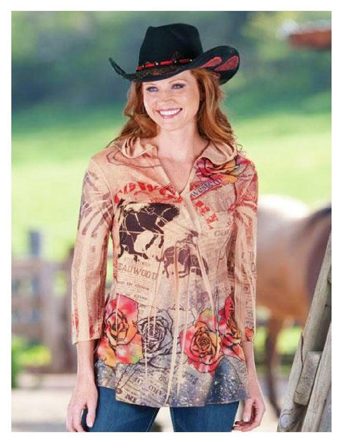 Rhinestone COWGIRL Rose BLOSSOMS Rodeo Signs HORSES Pullover HOODIE Shirt *NEW