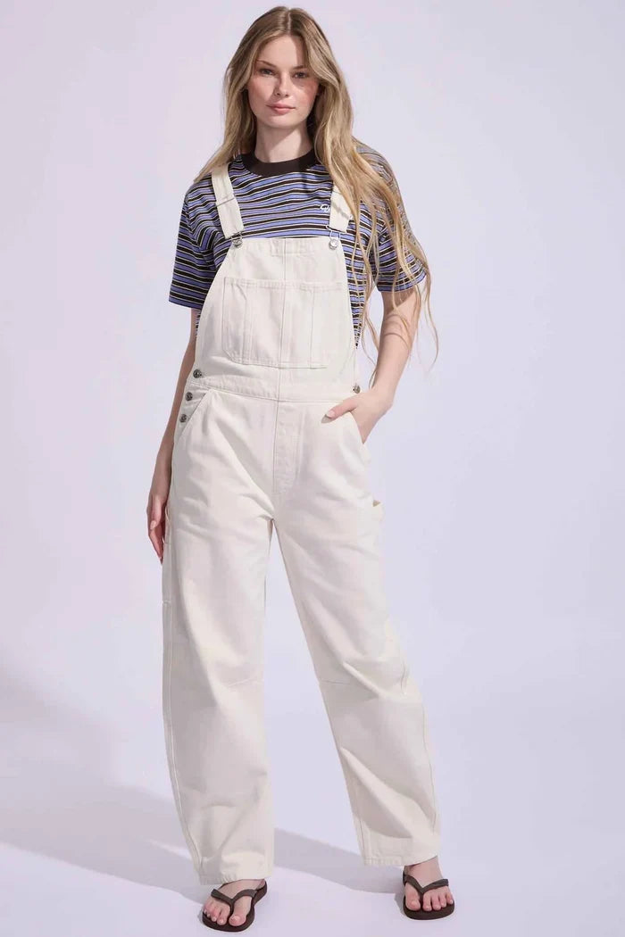Rolla's Arc Barrel Overalls – Cream Denim