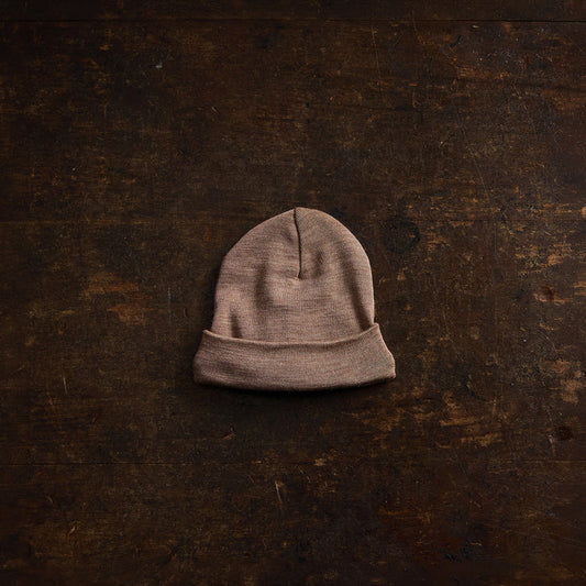 Rook Baby Beanie - Merino Wool & Silk - Warm Driftwood