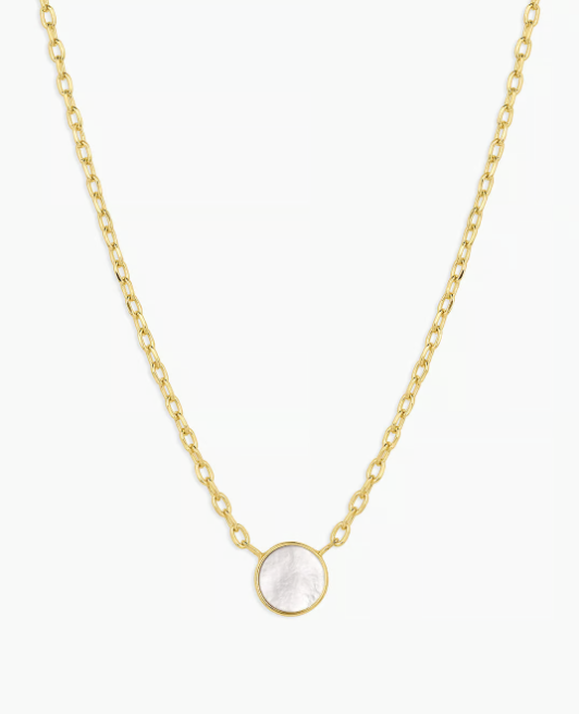 Rose Marble Coin Necklace
