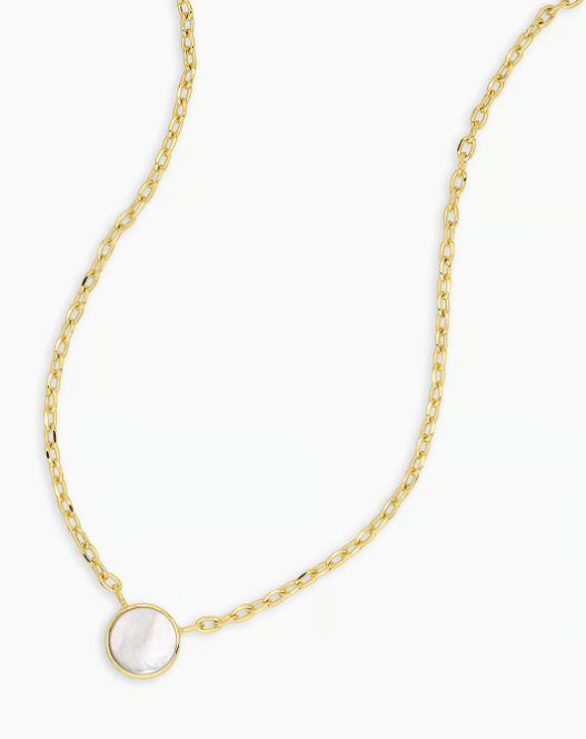 Rose Marble Coin Necklace