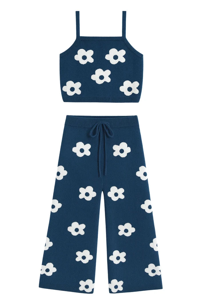 Seaesta Daisy Knit Set / Navy