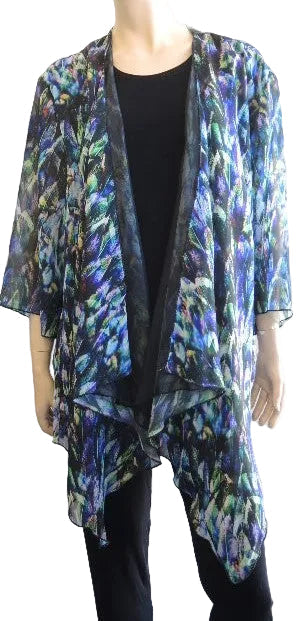 Shelz Drape Front Chiffon Jacket