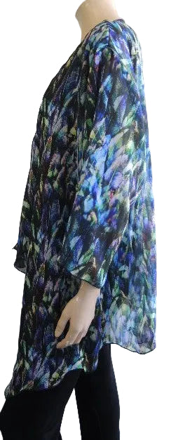 Shelz Drape Front Chiffon Jacket