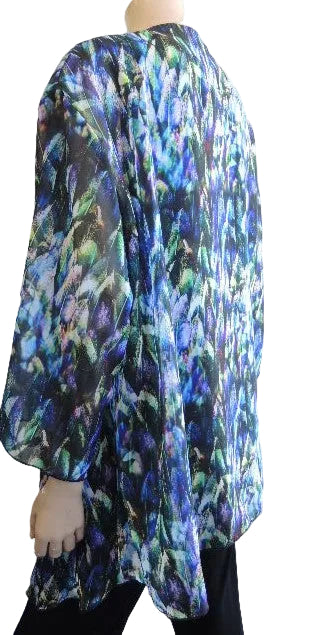 Shelz Drape Front Chiffon Jacket