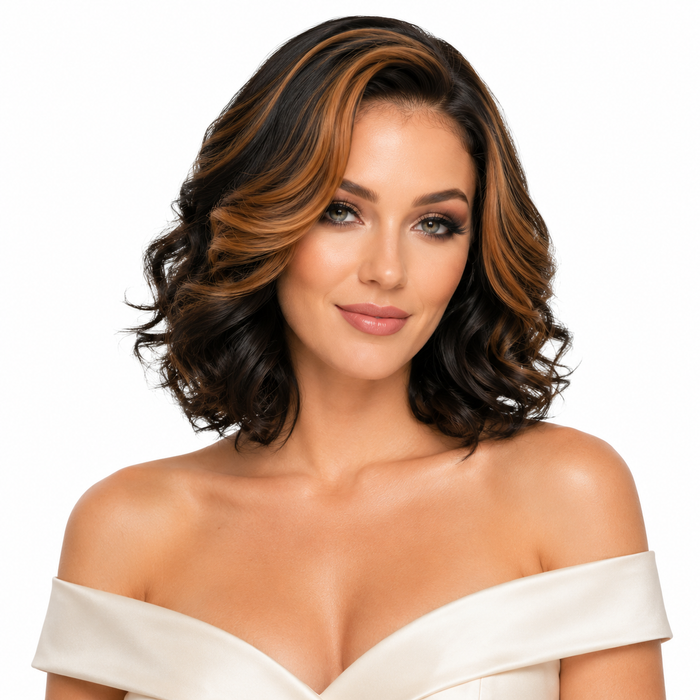High temperature wire wig with defined short curls, natural black brown depth, and reliable shape for repeat styling at ease.