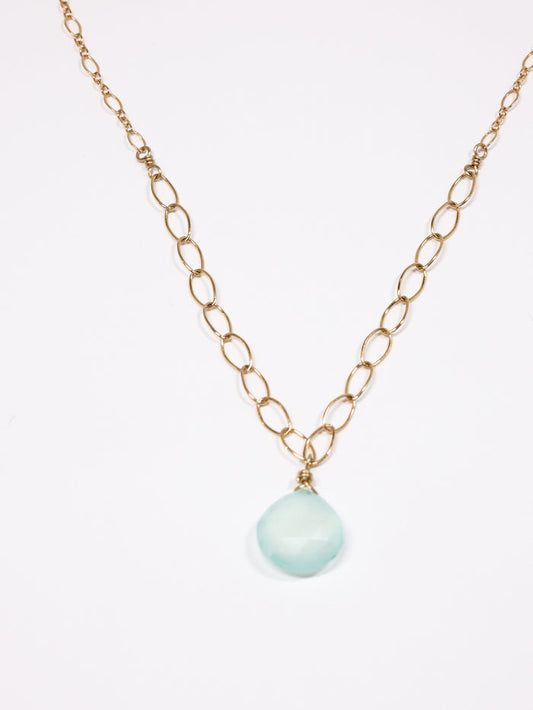 Peruvian chalcedony Drop necklace