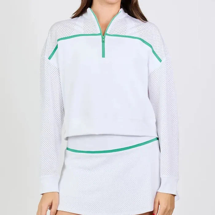 Sofibella Alpine Story Pullover- White/Green