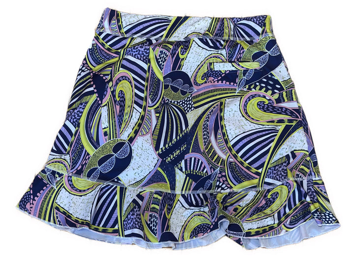 Sofibella Navy, Purple & Yellow 18" Ruffled Golf Skort Size S MSP$84