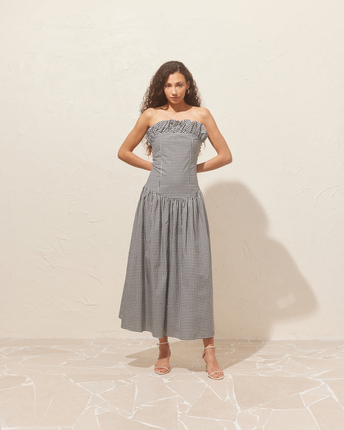 SORBET DRESS BLACK GINGHAM