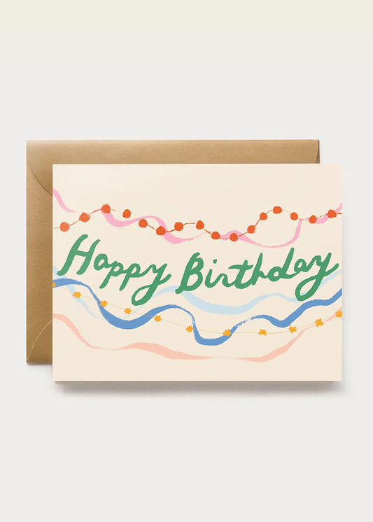 Streamers Birthday Card