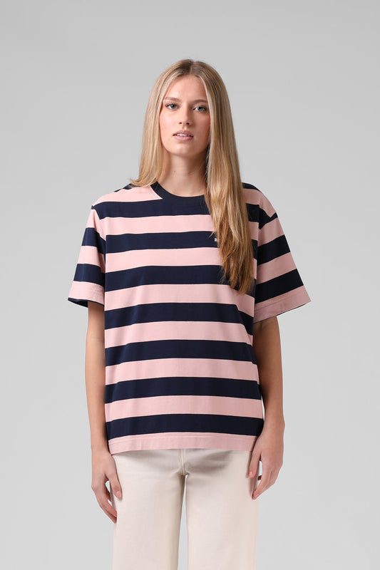 Stripe OS Tee - Pink/Black Stripe