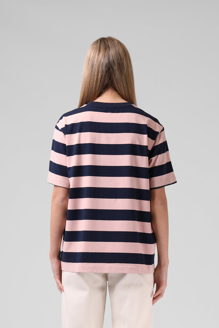 Stripe OS Tee - Pink/Black Stripe