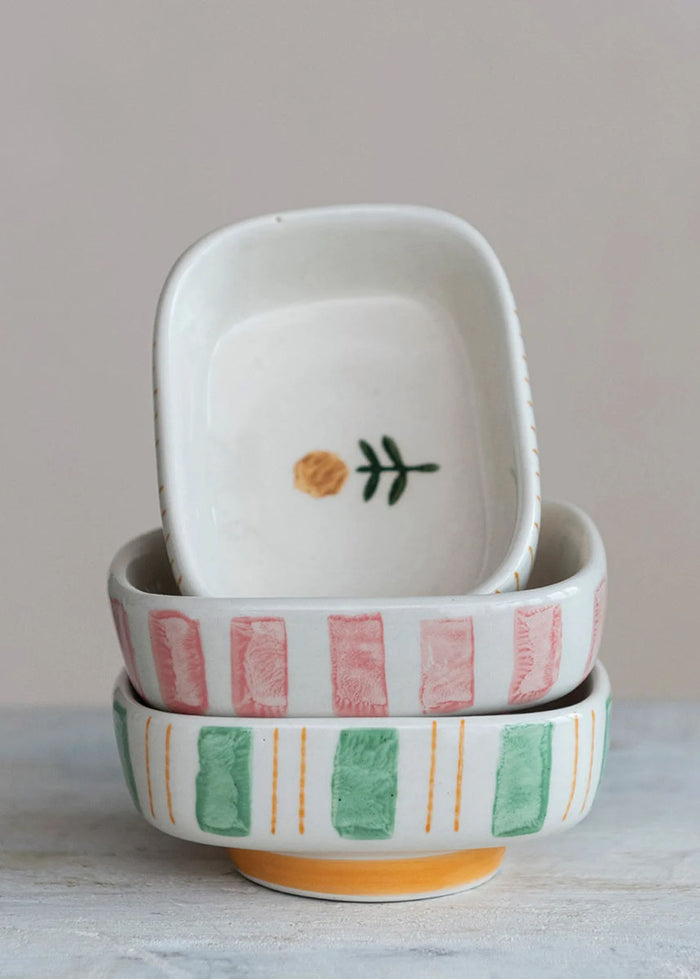 Striped Flower Dish