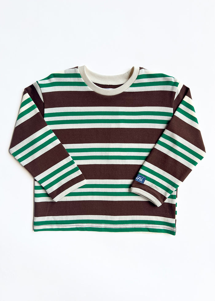 Striped Heavyweight Long Sleeve Tee - Green