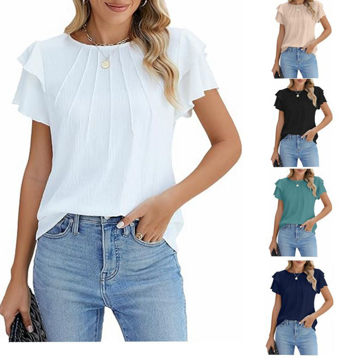 elegant work shirt women dark blue polished office look