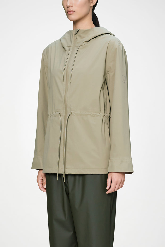 RAINS Suva Hardshell String W Jacket Beige Jacket