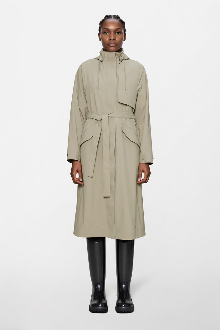 RAINS Suva Hardshell W Coat Beige Jacket